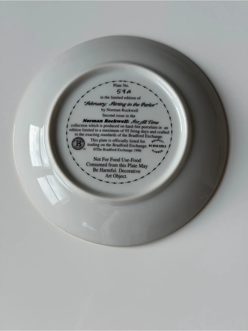 The Bradford Exchange Norman Rockwell “February: Flirting in the Parlor” Plate